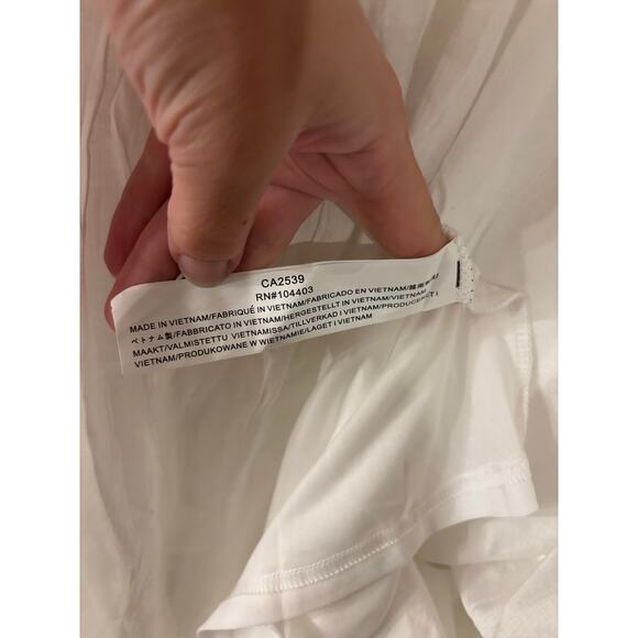 Moon River Puff Sleeve Midi White Dress Size Medium NWT Sundress V Neck - Picture 8 of 9